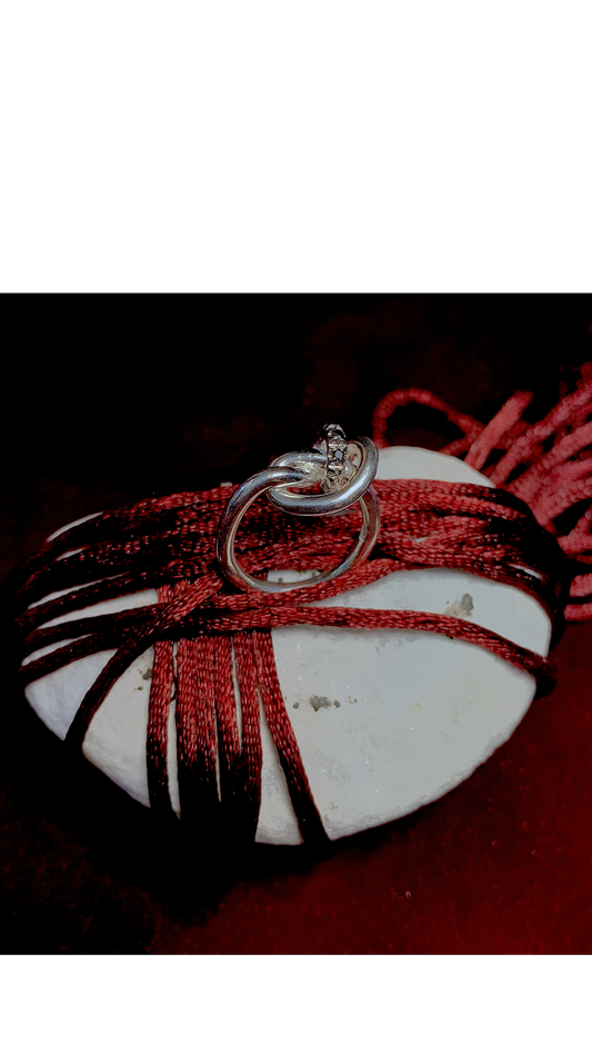 Anello Nodo 3 Diamanti Neri