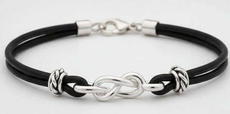 Bracciale Nodo Savoia con cuoio
