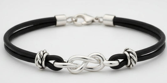 Bracciale Nodo Savoia con cuoio