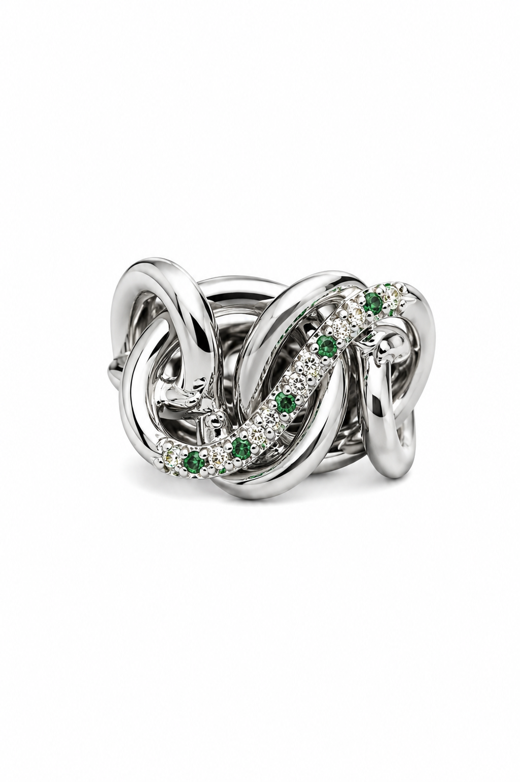 Anello Doppio Nodo Savoia con Diamanti