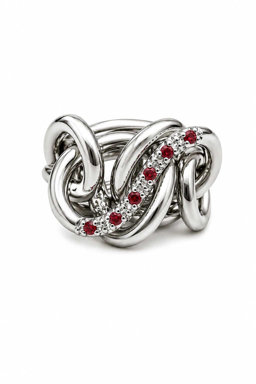Anello Doppio Nodo Savoia con Diamanti
